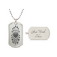 Graphic Dog Tag Pendant + Necklace - Bull, Personalized Military Dog tag, Men Engraved Necklace, Personalized jewelry gift for him