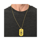 Graphic Dog Tag Pendant + Necklace - Bull, Personalized Military Dog tag, Men Engraved Necklace, Personalized jewelry gift for him