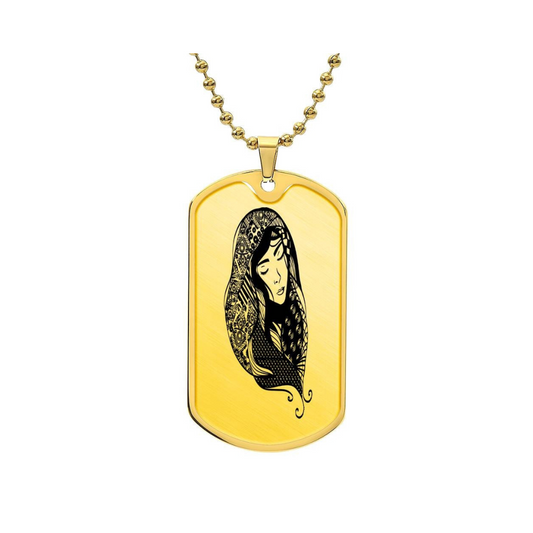 Graphic Dog Tag Pendant + Necklace - Bull, Personalized Military Dog tag, Men Engraved Necklace, Personalized jewelry gift for him