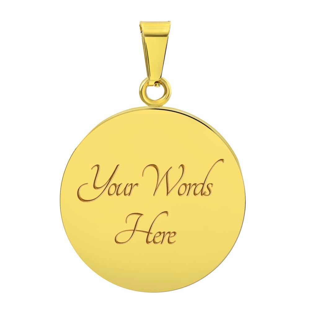 Graphic Circle Pendant + Necklace - Abstract Mandala 