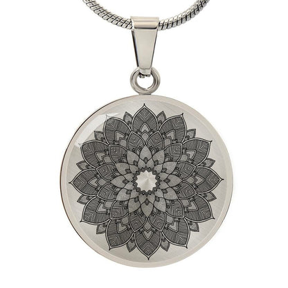 Graphic Circle Pendant + Necklace - Abstract Mandala 19