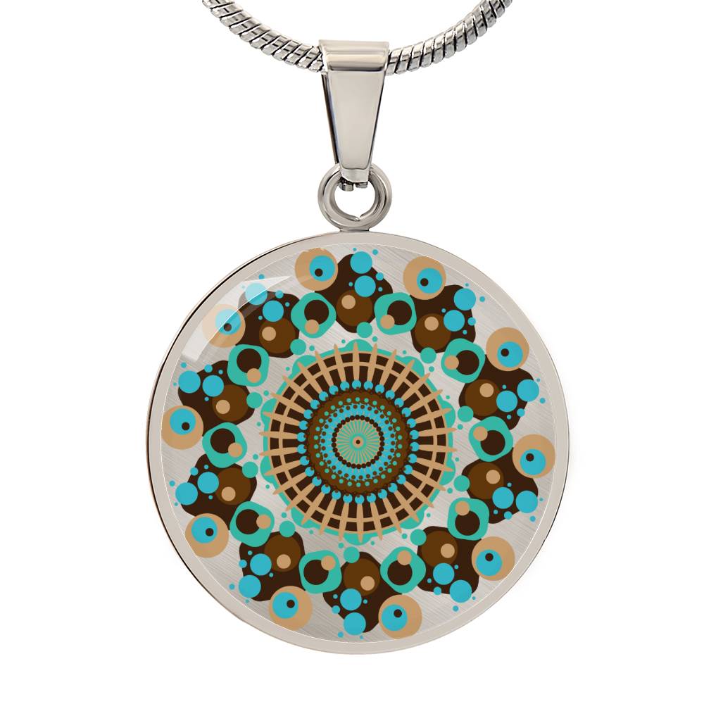 Graphic Circle Pendant + Necklace - Abstract Mandala 