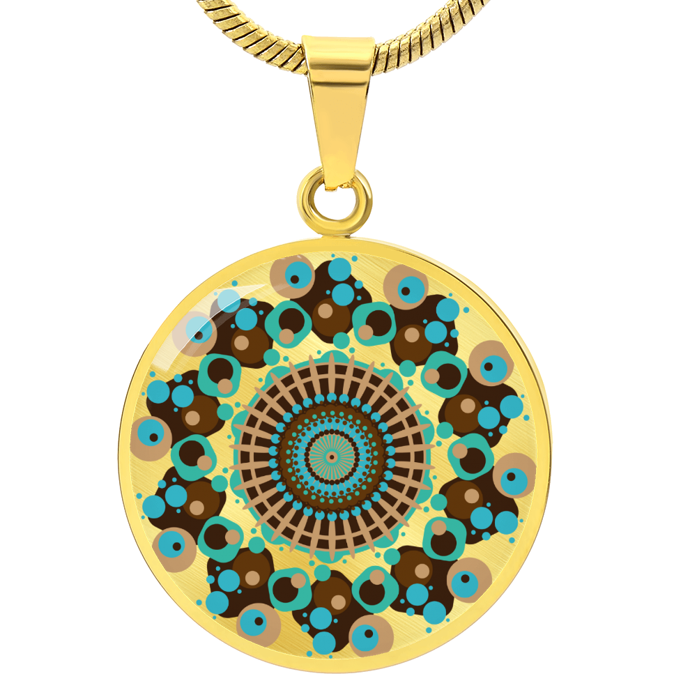 Graphic Circle Pendant + Necklace - Abstract Mandala 