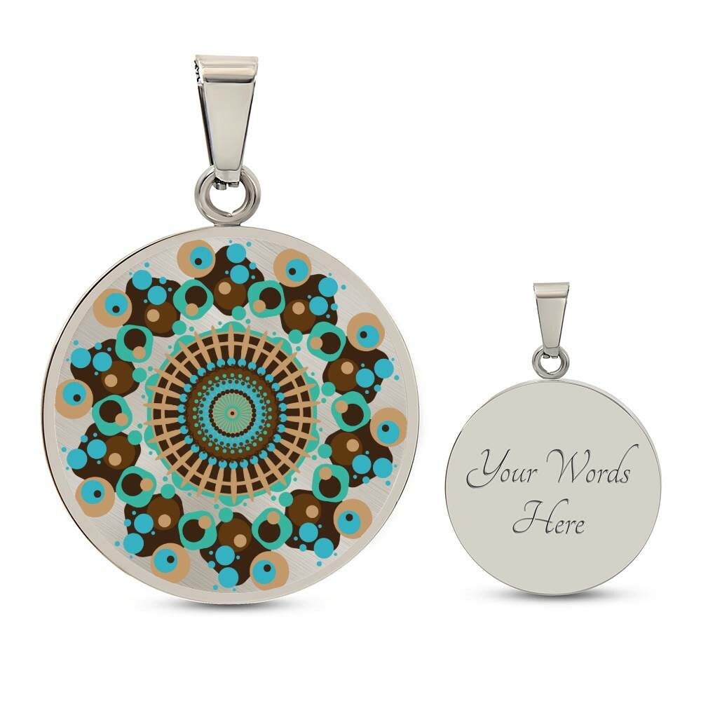 Graphic Circle Pendant + Necklace - Abstract Mandala 