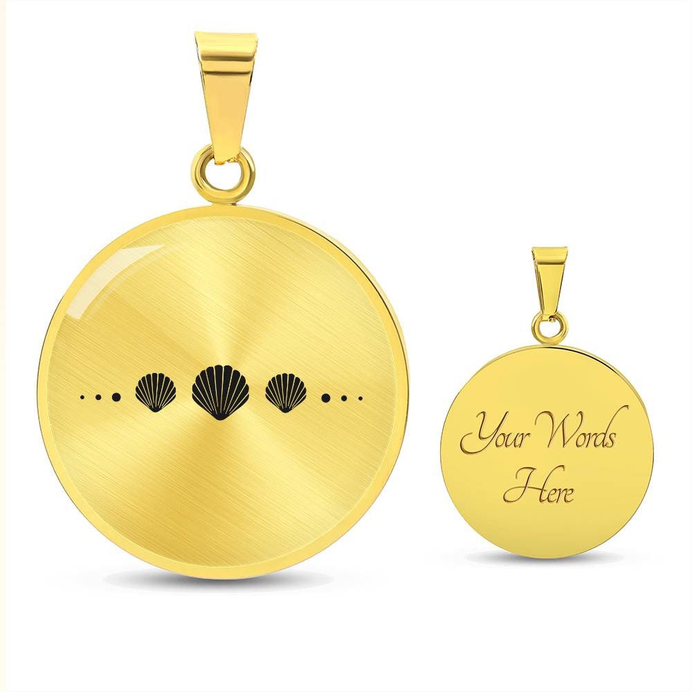 Graphic Circle Pendant + Necklace - Clam Shells