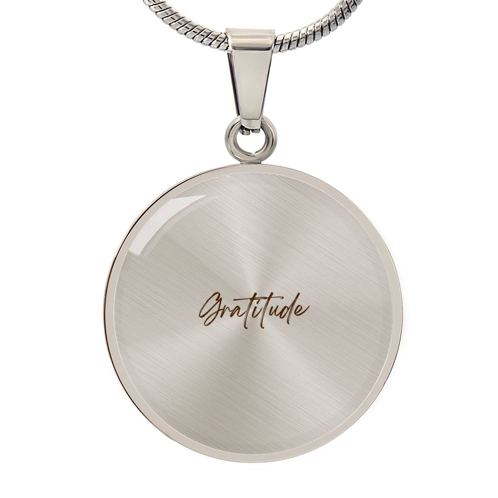 Graphic Circle Pendant + Necklace - Gratitude