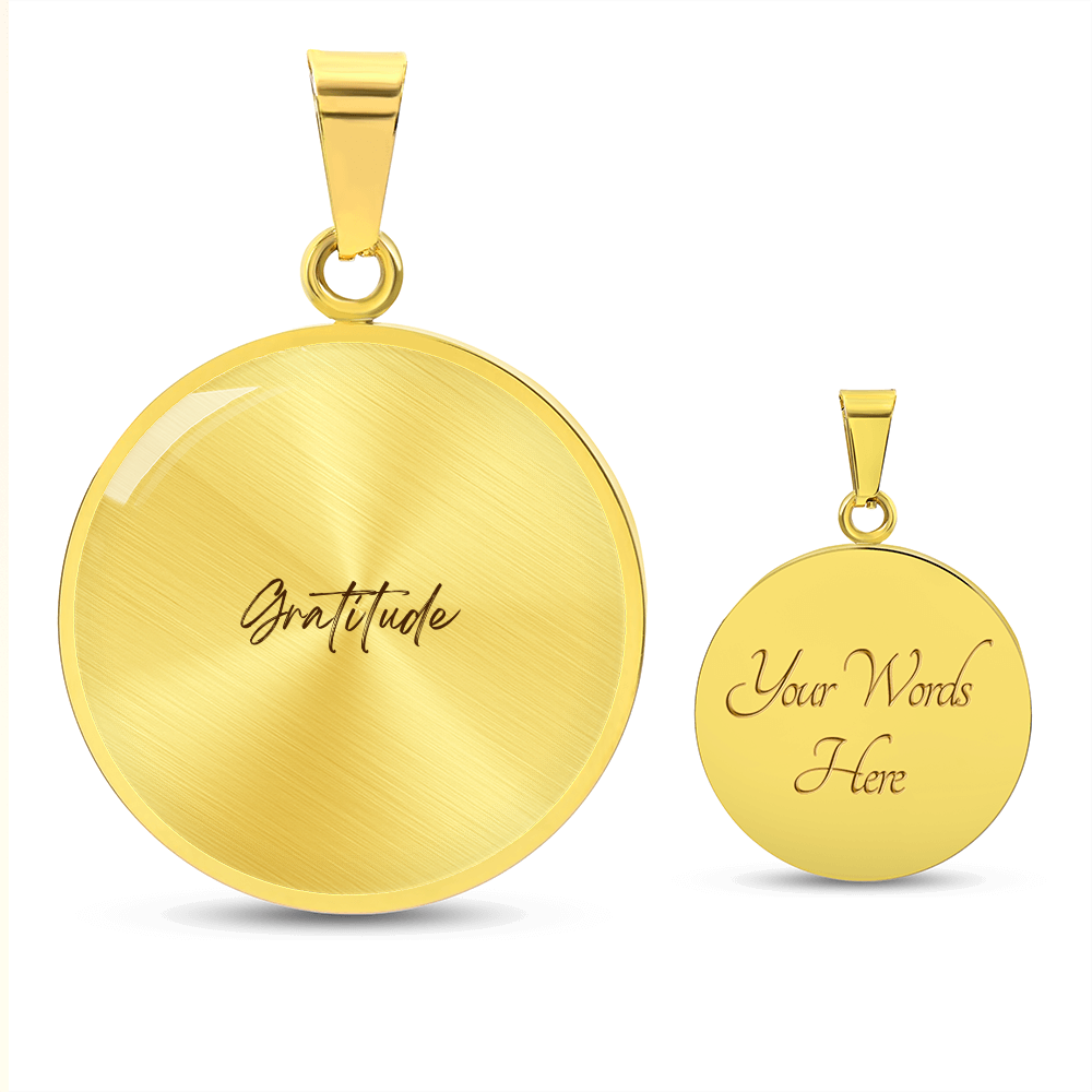 Graphic Circle Pendant + Necklace - Gratitude