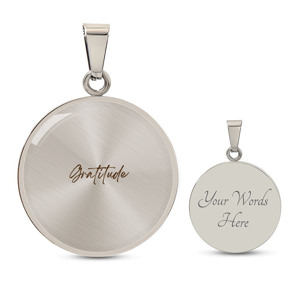 Graphic Circle Pendant + Necklace - Gratitude