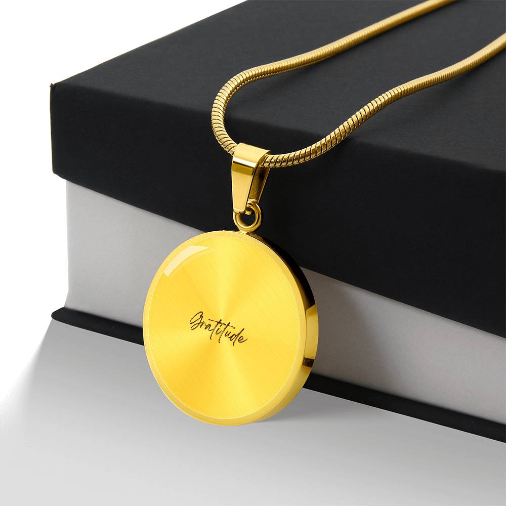 Graphic Circle Pendant + Necklace - Gratitude