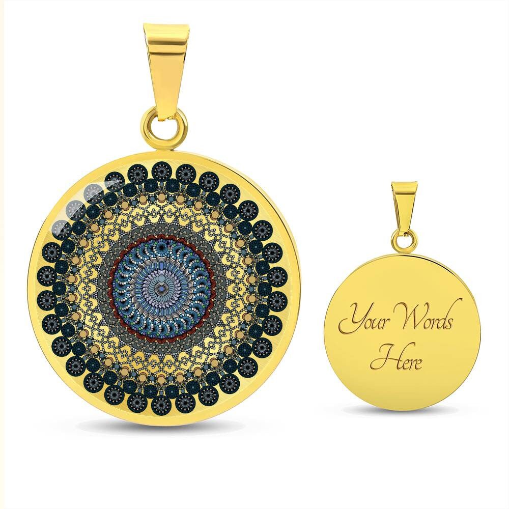 Graphic Circle Pendant + Necklace - Mandala Design