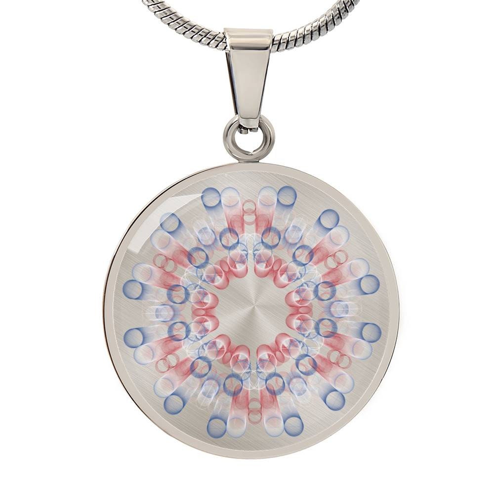 Graphic Circle Pendant + Necklace - Molecular Abstract Art
