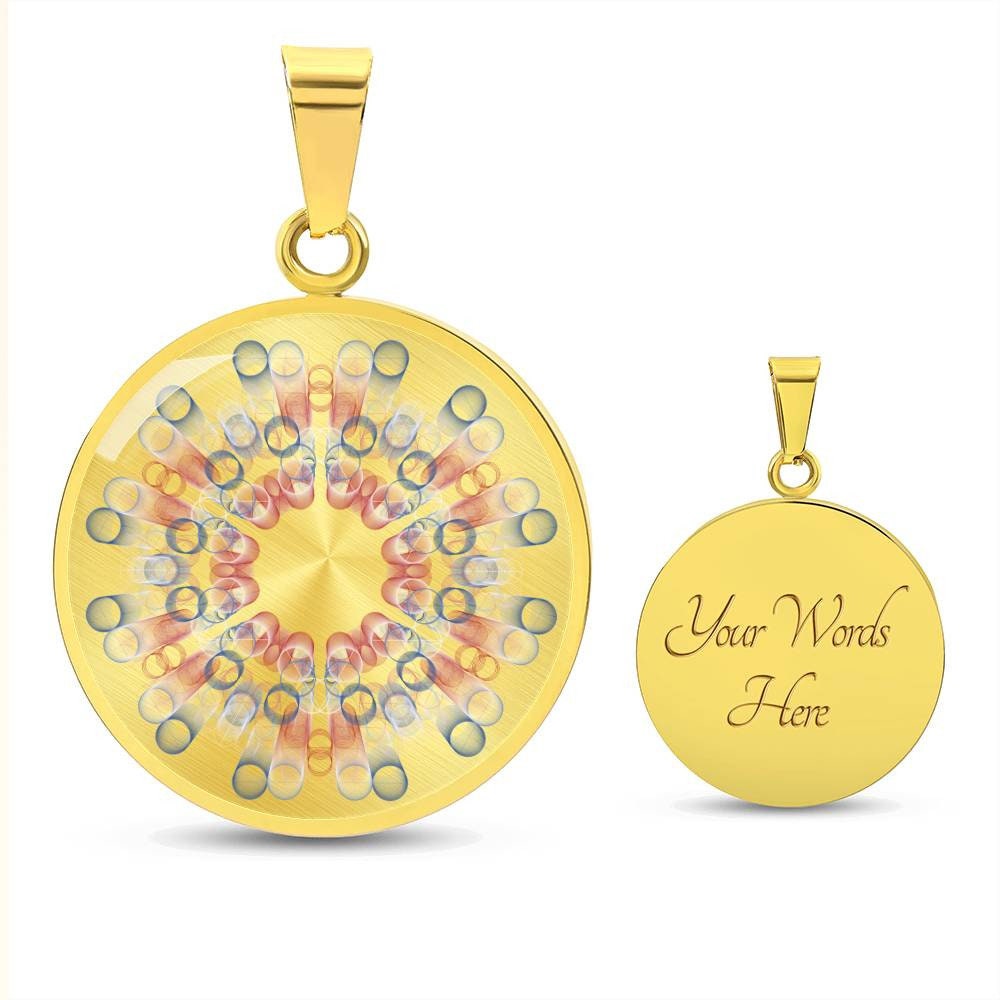 Graphic Circle Pendant + Necklace - Molecular Abstract Art