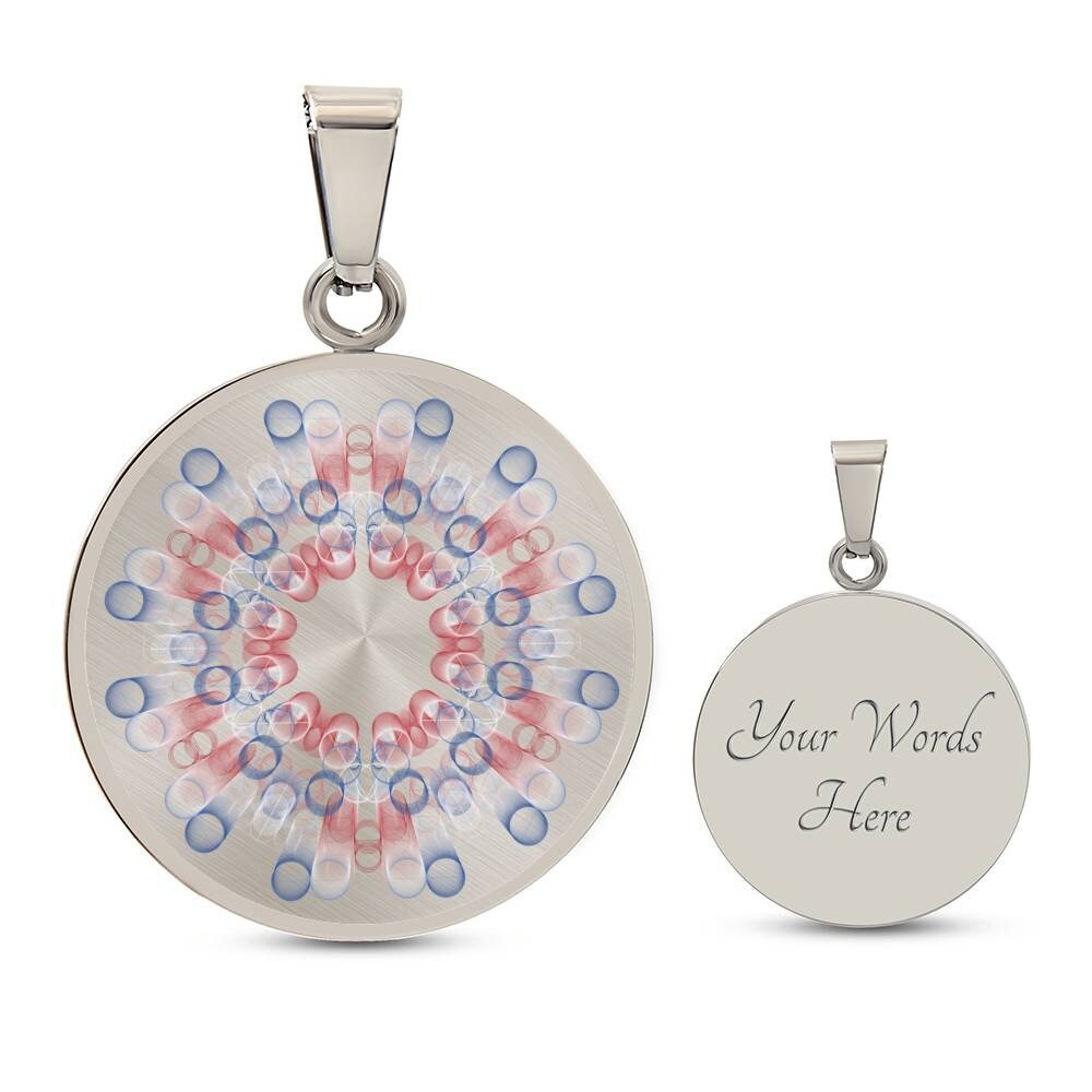 Graphic Circle Pendant + Necklace - Molecular Abstract Art