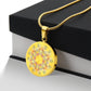 Graphic Circle Pendant + Necklace - Molecular Abstract Art