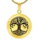 Graphic Circle Pendant + Necklace - Tree Logo