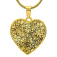 Graphic Heart Pendant + Necklace - Abstract Art Pattern