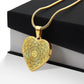 Graphic Heart Pendant + Necklace - Abstract Mandala