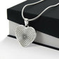 Graphic Heart Pendant + Necklace - Abstract Mandala