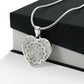 Graphic Heart Pendant + Necklace - Abstract Mandala