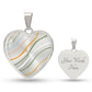 Graphic Heart Pendant + Necklace - Abstract Wavy Lines