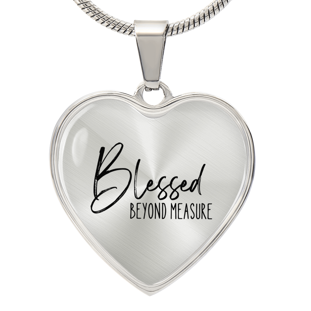 Graphic Heart Pendant + Necklace - Blessed Beyond Measure