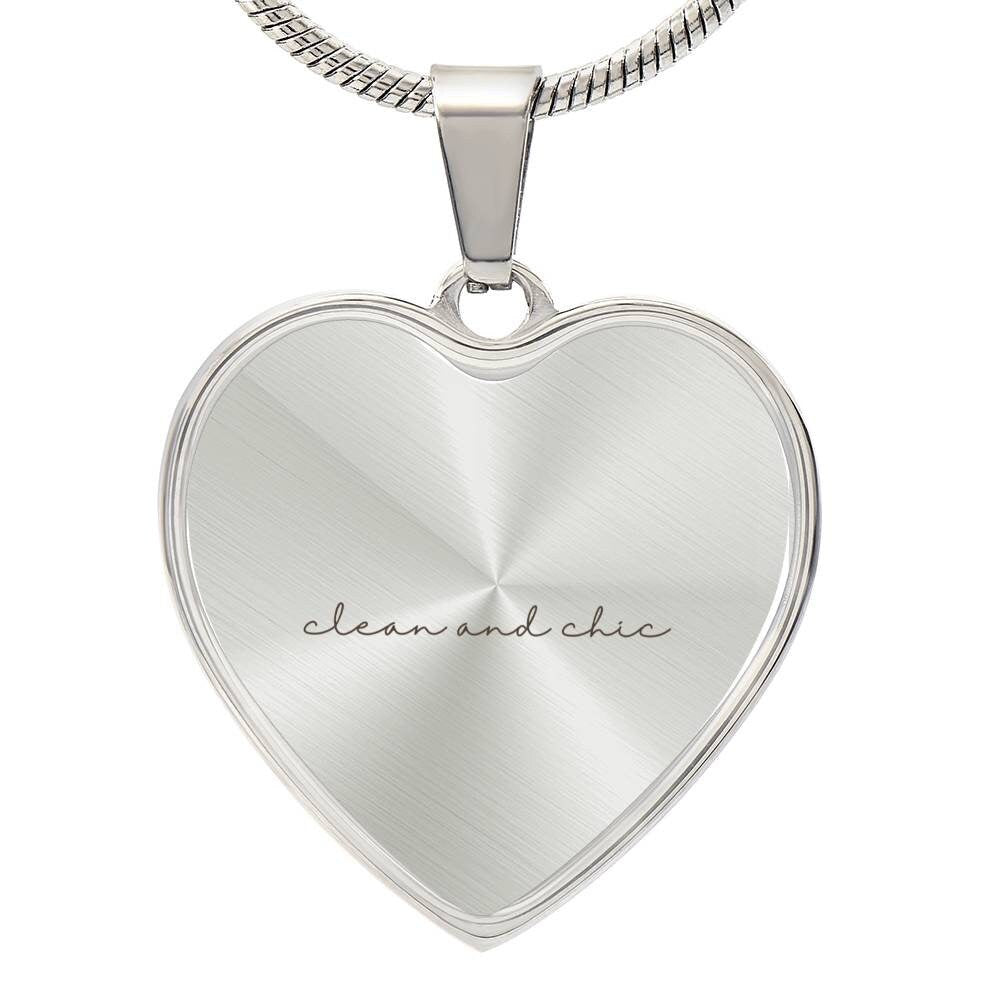 Graphic Heart Pendant + Necklace - Clean and Chic