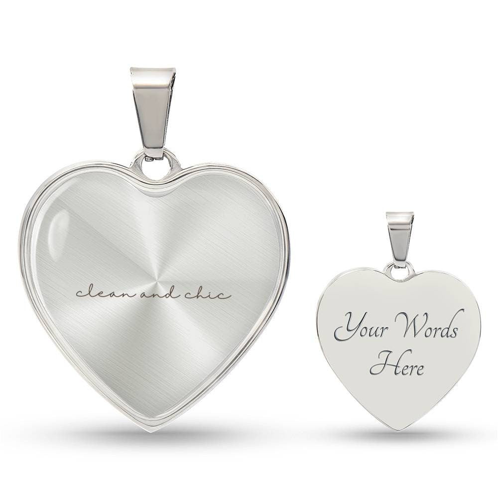 Graphic Heart Pendant + Necklace - Clean and Chic