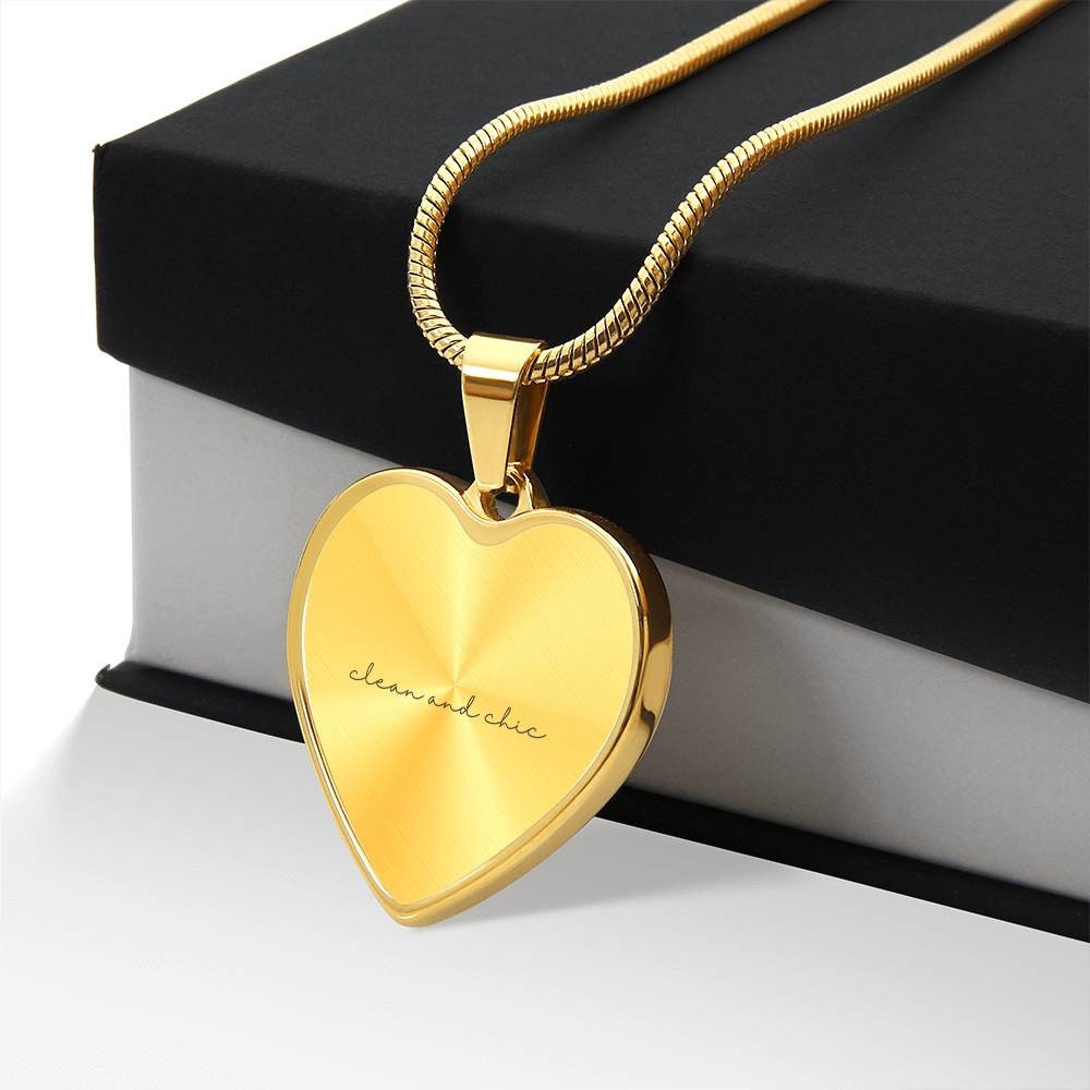 Graphic Heart Pendant + Necklace - Clean and Chic