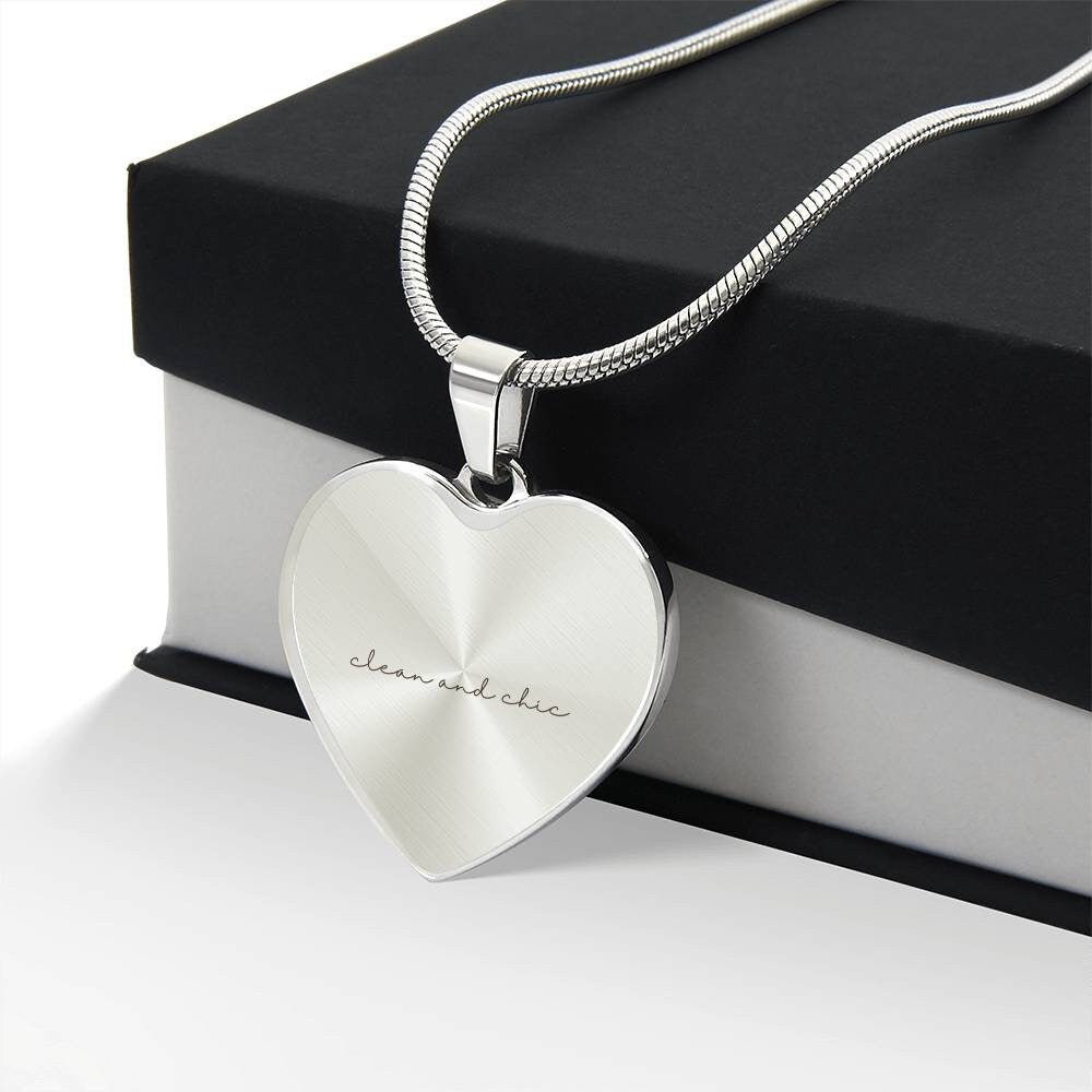 Graphic Heart Pendant + Necklace - Clean and Chic