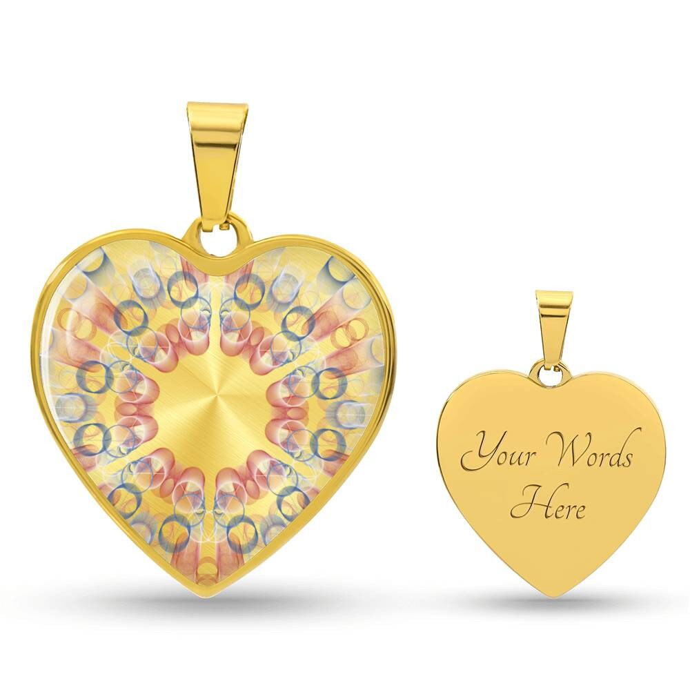 Graphic Heart Pendant + Necklace - Digital Abstract Art