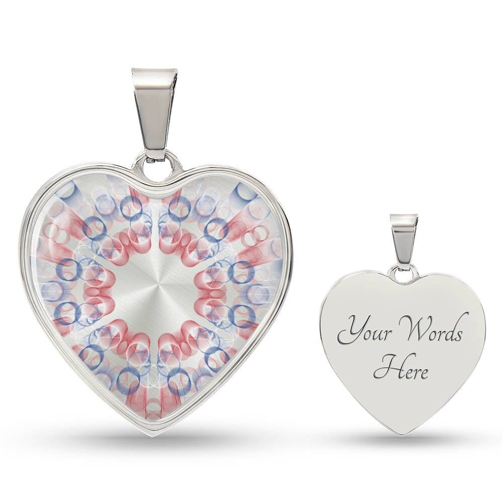 Graphic Heart Pendant + Necklace - Digital Abstract Art