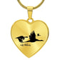 Graphic Heart Pendant + Necklace - Flock of Swan