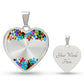 Graphic Heart Pendant + Necklace - Floral Frame