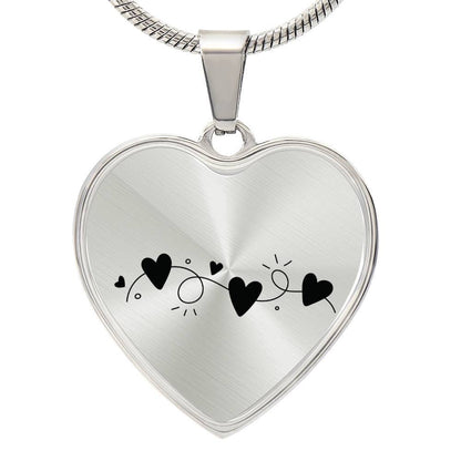 Graphic Heart Pendant + Necklace - Garland of Hearts