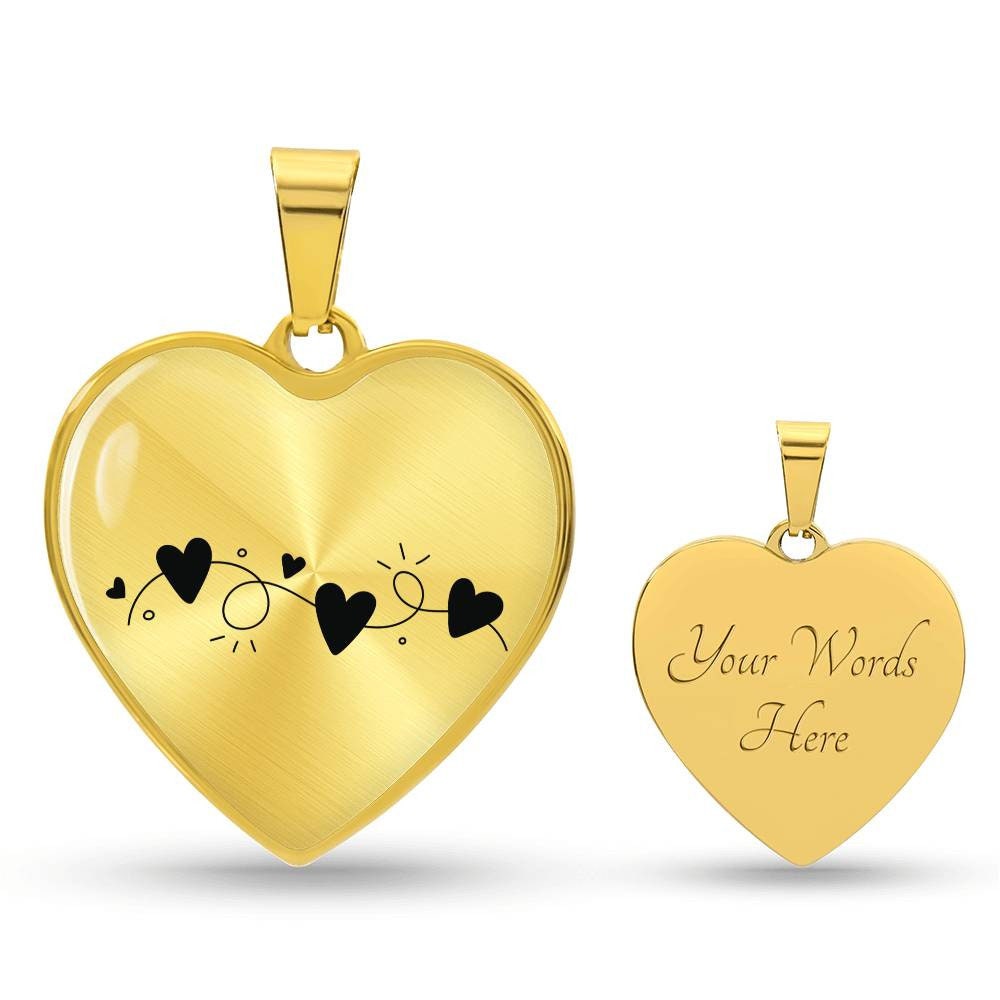 Graphic Heart Pendant + Necklace - Garland of Hearts