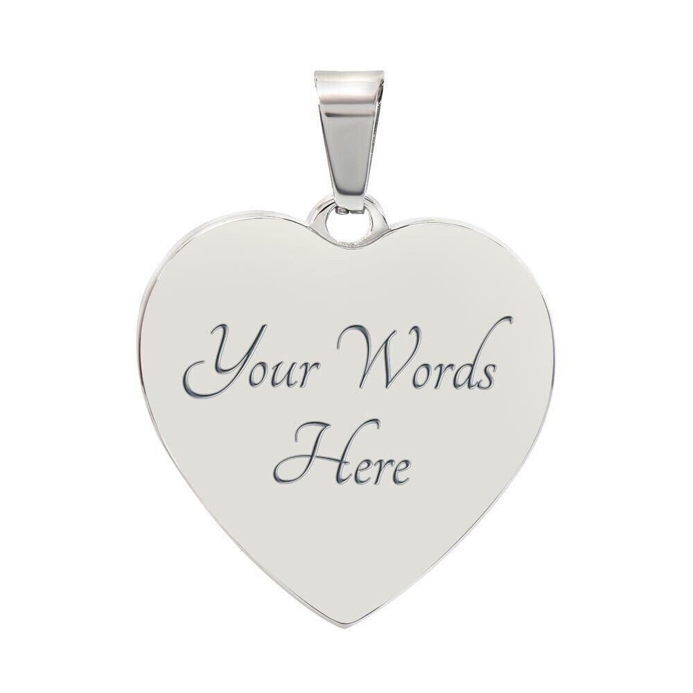 Graphic Heart Pendant + Necklace - Holy Family