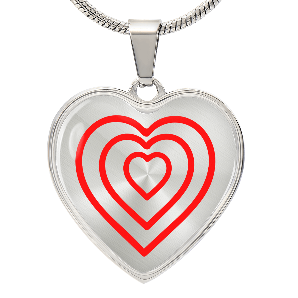 Graphic Heart Pendant + Necklace - Love Line Art