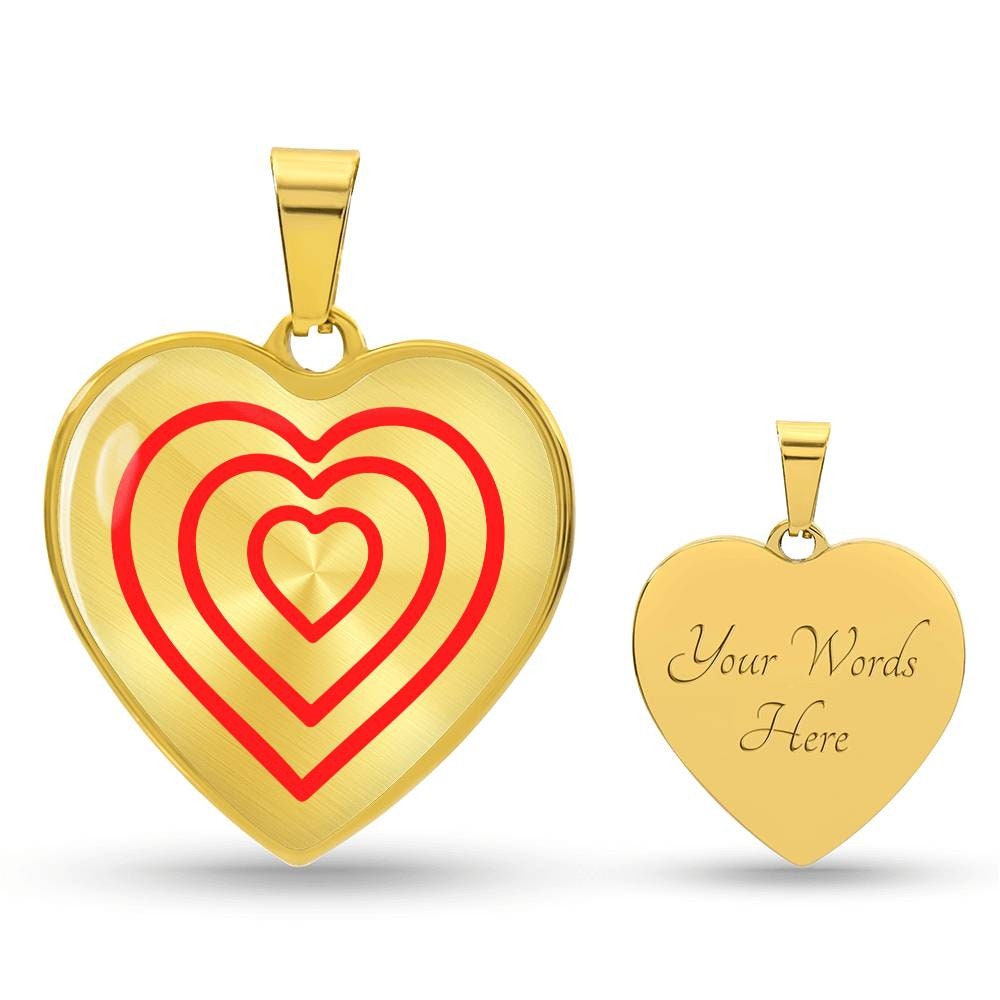 Graphic Heart Pendant + Necklace - Love Line Art