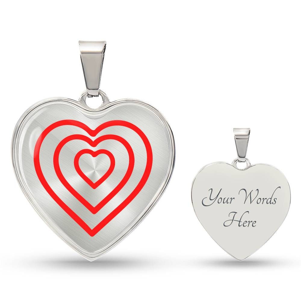 Graphic Heart Pendant + Necklace - Love Line Art
