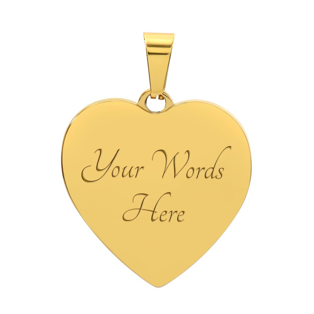 Graphic Heart Pendant + Necklace - Love Line Art