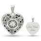 Graphic Heart Pendant + Necklace - Mandala Flower Rosette