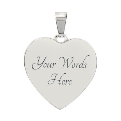Graphic Heart Pendant + Necklace - Red Poppies