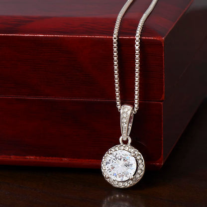 Surprise your loved one with a timeless and elegant gift. Our dazzling Eternal Hope Necklace features a cushion cut center cubic zirconia that will sparkle with every step. The center crystal is adorned with equally brilliant CZ crystals, ensuring a stunning look every wear. Wow her by gifting her an accessory that will pair with everything in her wardrobe!