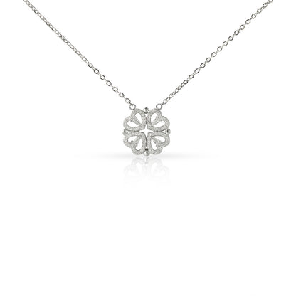The Magnetic Hearts Necklace features four crystal-embellished hearts that come together to form a beautiful lucky clover. The hidden magnetic design allows each heart to connect seamlessly—symbolizing connection, unity, and the moments that bring us together.