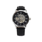 Men Black Leather Watch, Openwork Watch, 3 ATM Water Resistant, Skeleton dial Watch, Gift for him, Fathers day gift, Luxury timepiece