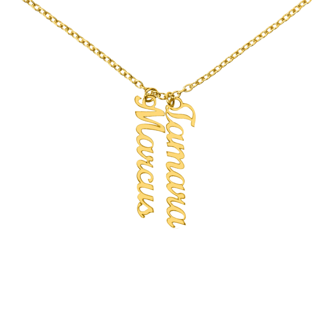 Personalized 2 Vertical Name Necklace