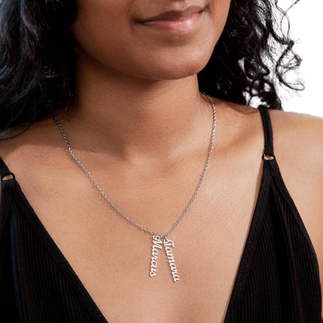 Personalized 2 Vertical Name Necklace
