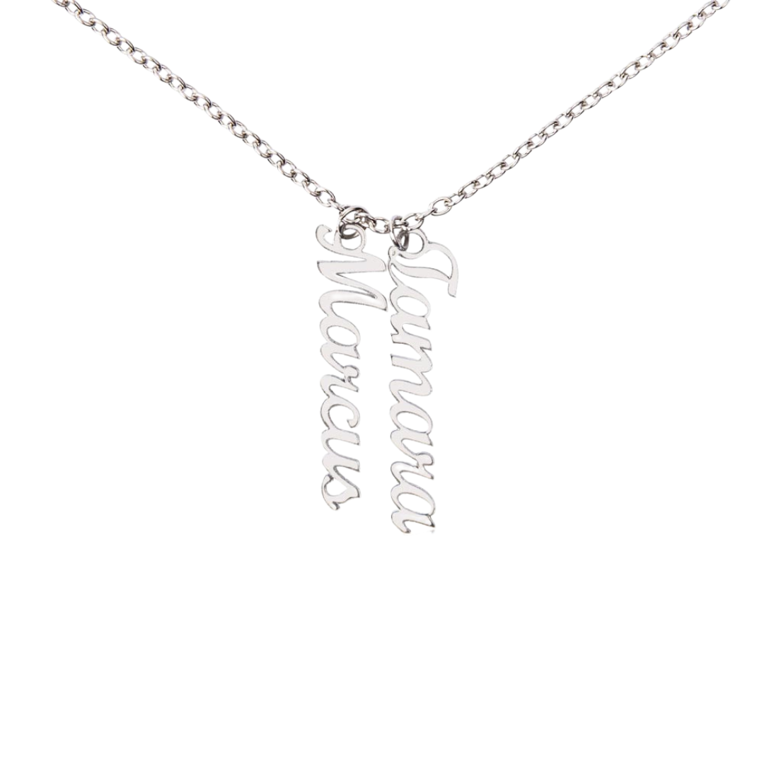Personalized 2 Vertical Name Necklace