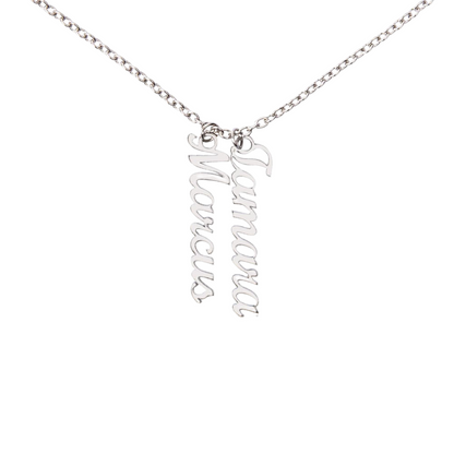 Personalized 2 Vertical Name Necklace
