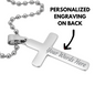 Personalized Cross Pendant With Ball Chain Necklace, Unisex Cross Stainless Steel Jewelry, Engraved Birthday Gift for him, Valentine Gift